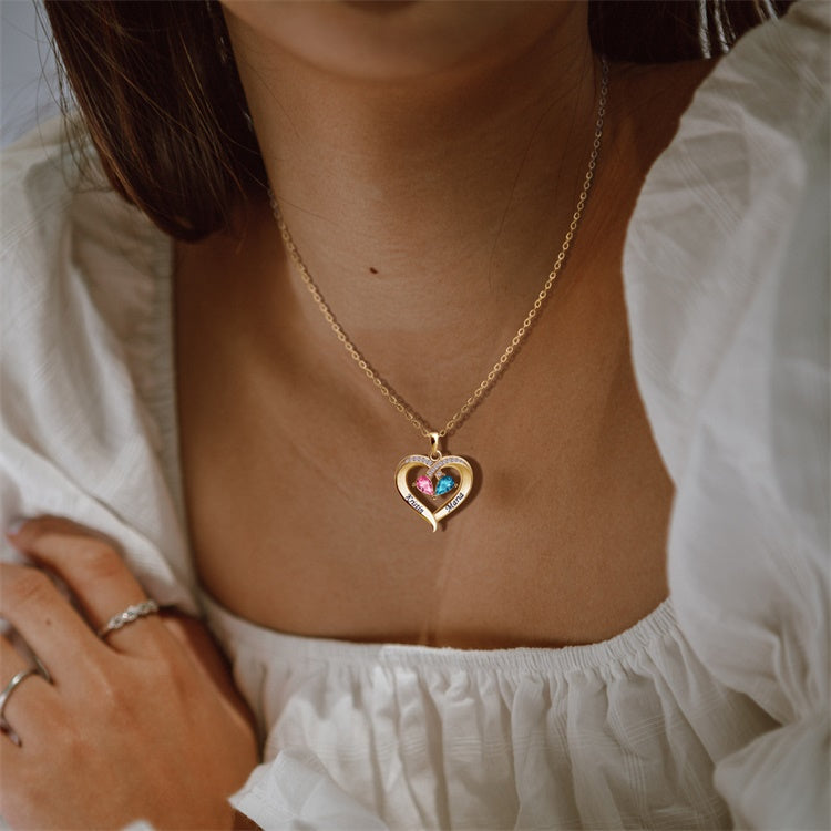 Two-tone Peach Heart Necklace