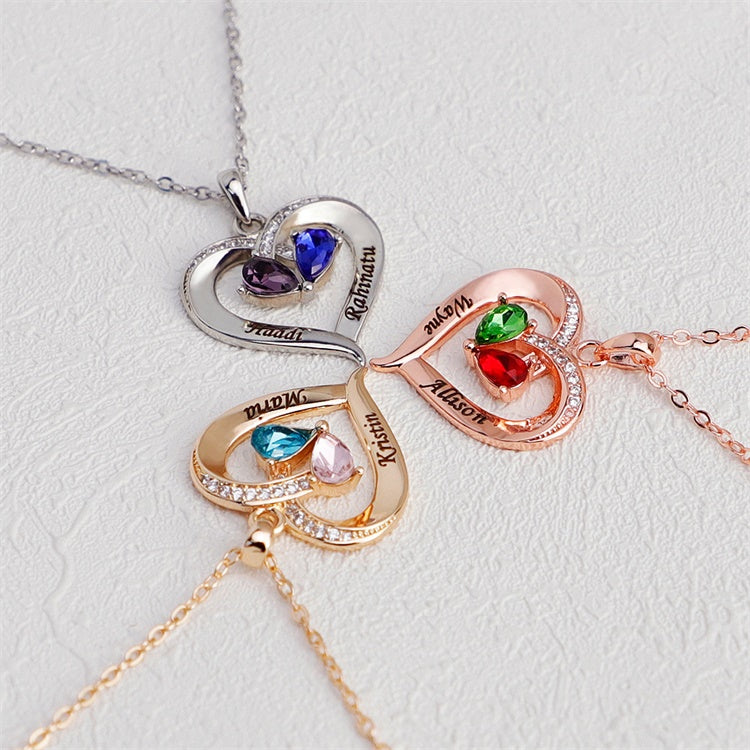 Two-tone Peach Heart Necklace