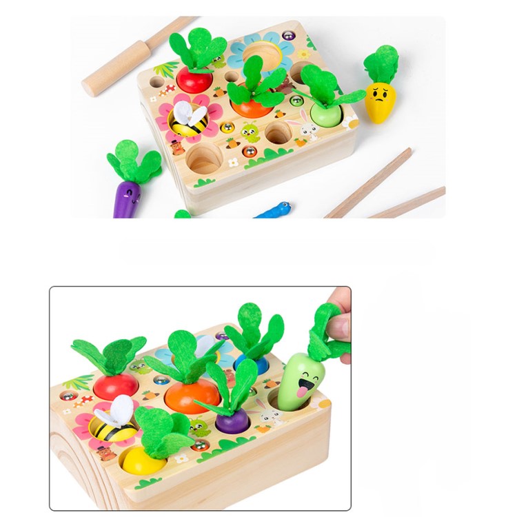 Wooden Harvest Carrot Toy Set