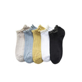 Lace edge Pure color Women's Low Socks