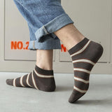 Men's Solid Color Striped Low Socks