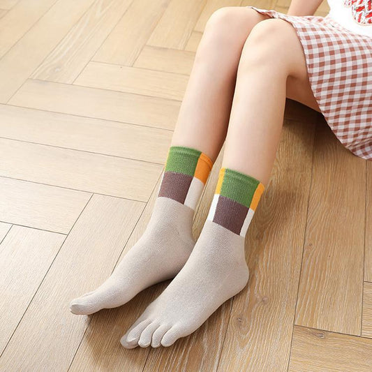 Lady's Four Color Top Toe Socks