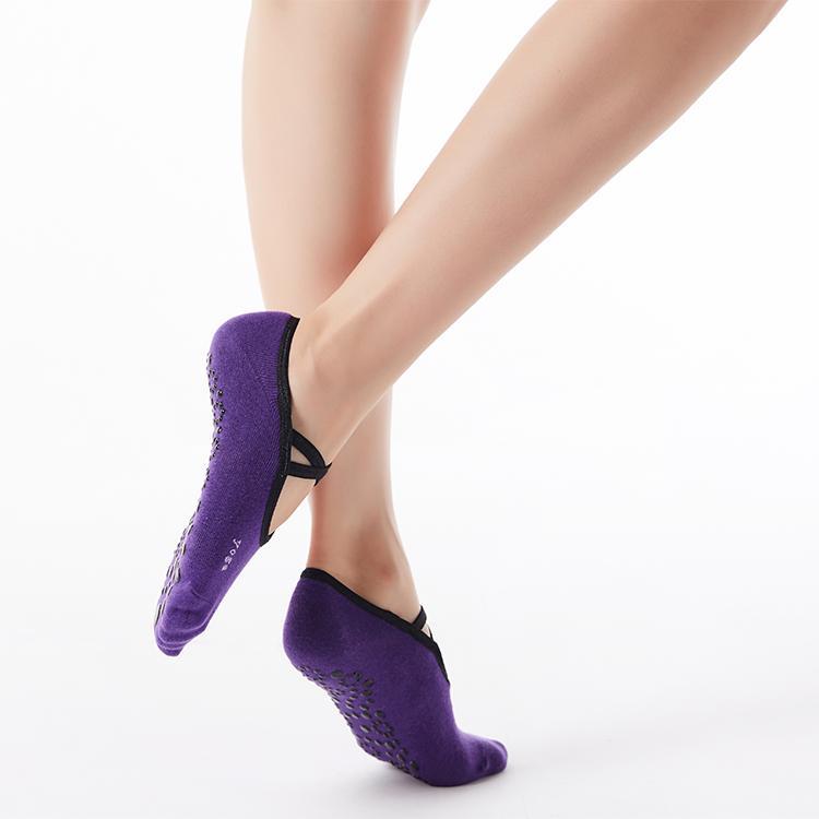 Pure Color Lace Up Yoga Socks