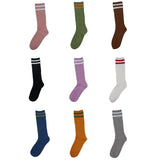 Double Stripes Solid Color Socks