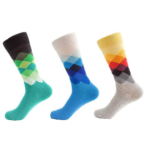 Colorful Diamond Lattice Ring S1 Socks