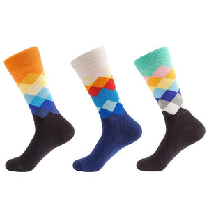 Colorful Diamond Lattice Ring S3 Socks