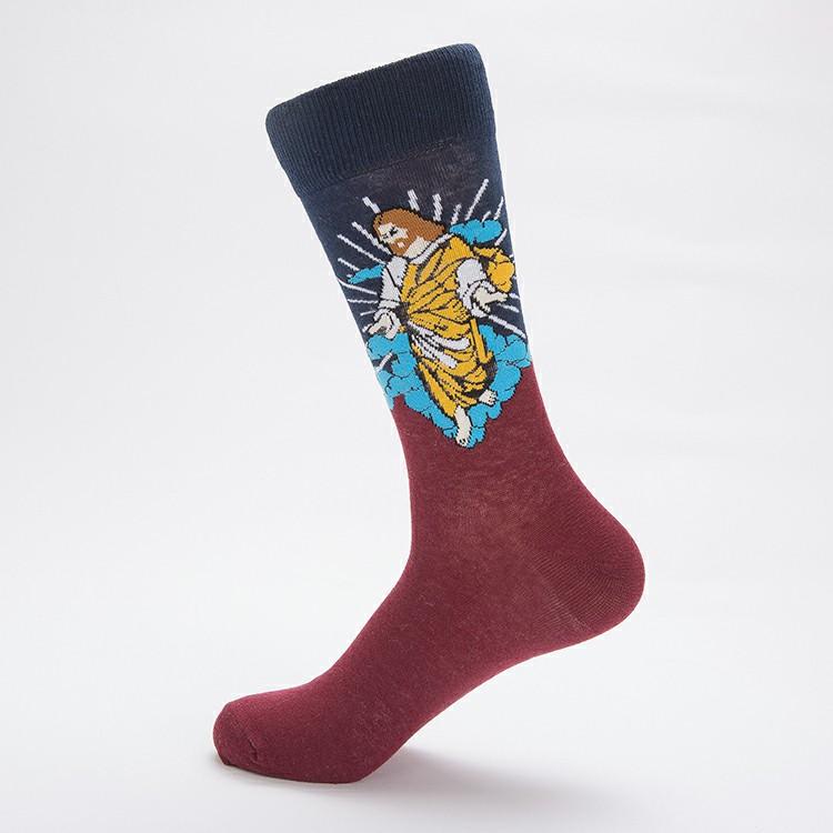 Oil Painting Portrait Series Socks