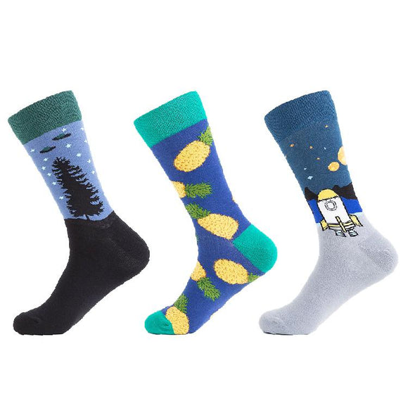 Pineapple Explores Space Socks