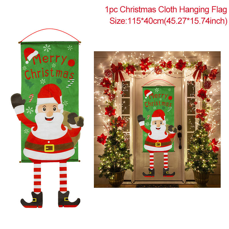 Merry Christmas Porch Door Banner Hanging Ornament 