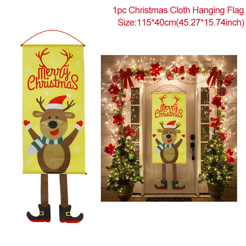 Merry Christmas Porch Door Banner Hanging Ornament 