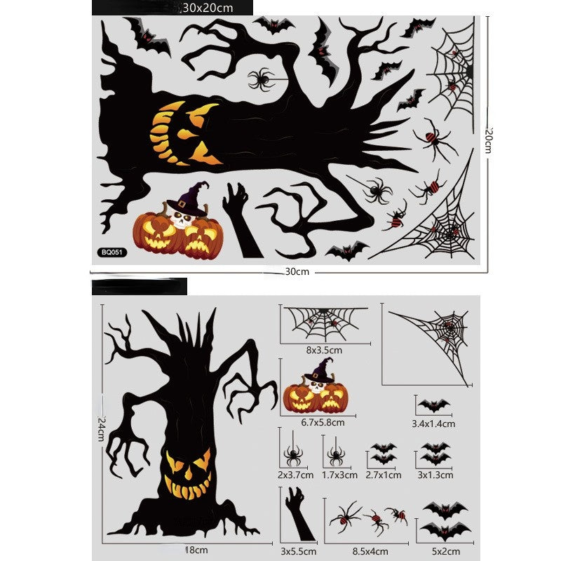 Spider Static Stickers Halloween Window Ornament