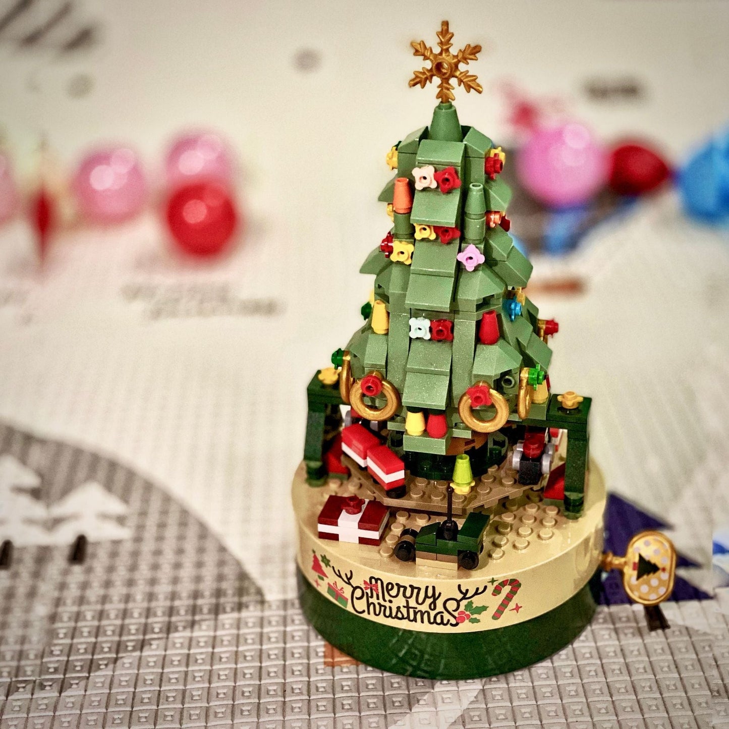 Wooden Christmas Tree Music Box