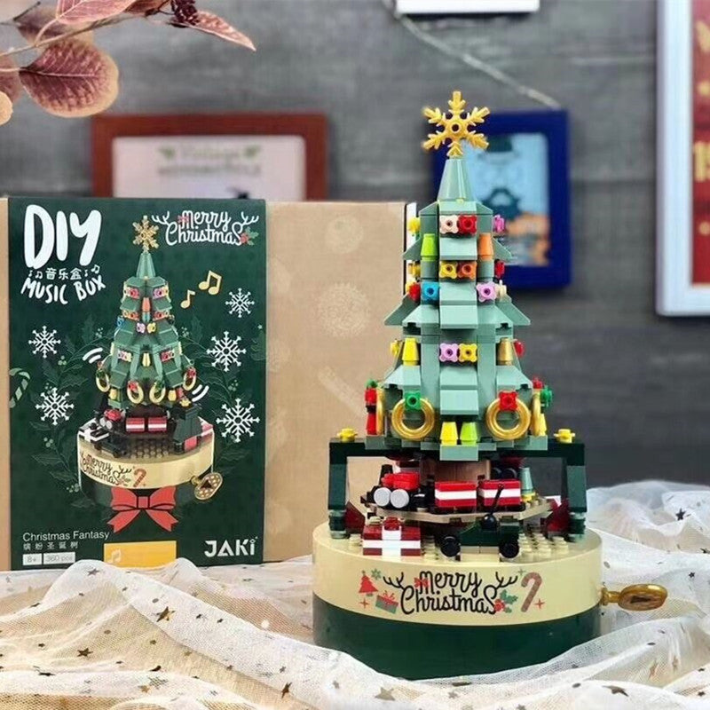 Wooden Christmas Tree Music Box