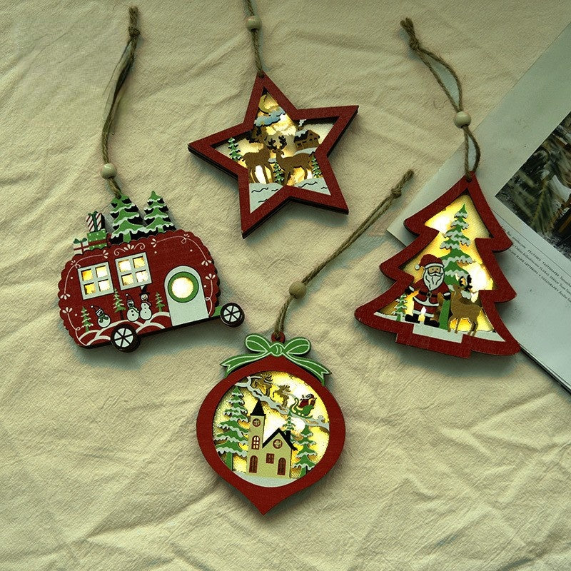 Creative Decorations For Christmas Tree Wood (4PCS)