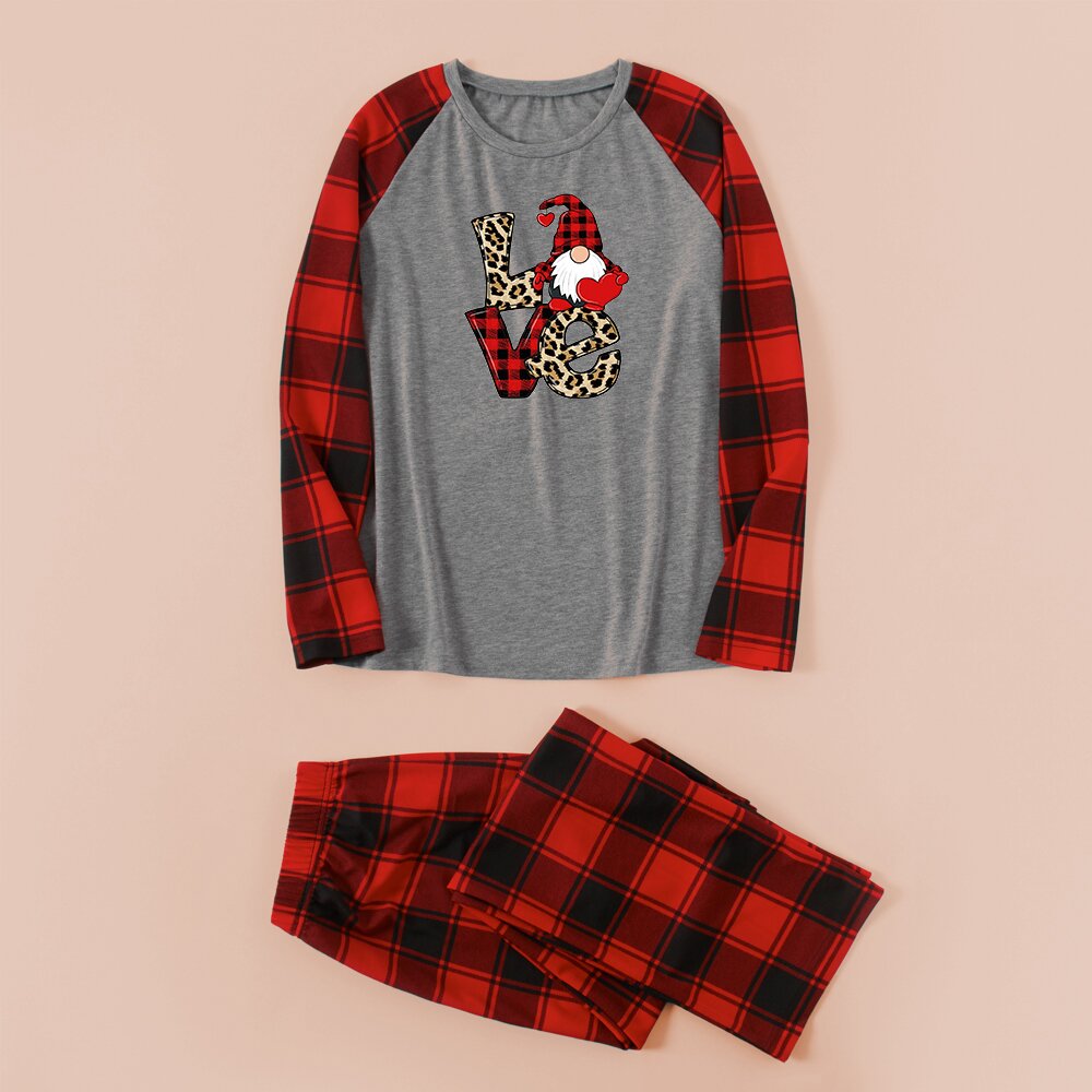 Santa Check Print Parent-child Pajamas Set (with Pet Dog Clothes)