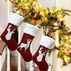 Christmas Decoration Socks Deer Pattern（4PCS）