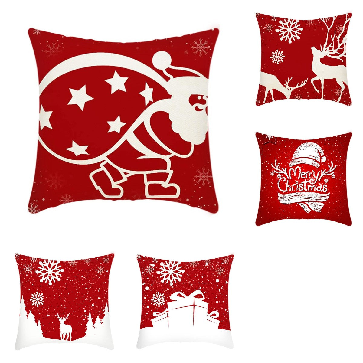 Christmas Decorative Pillowcase 18x18 Inches (5 PCS)