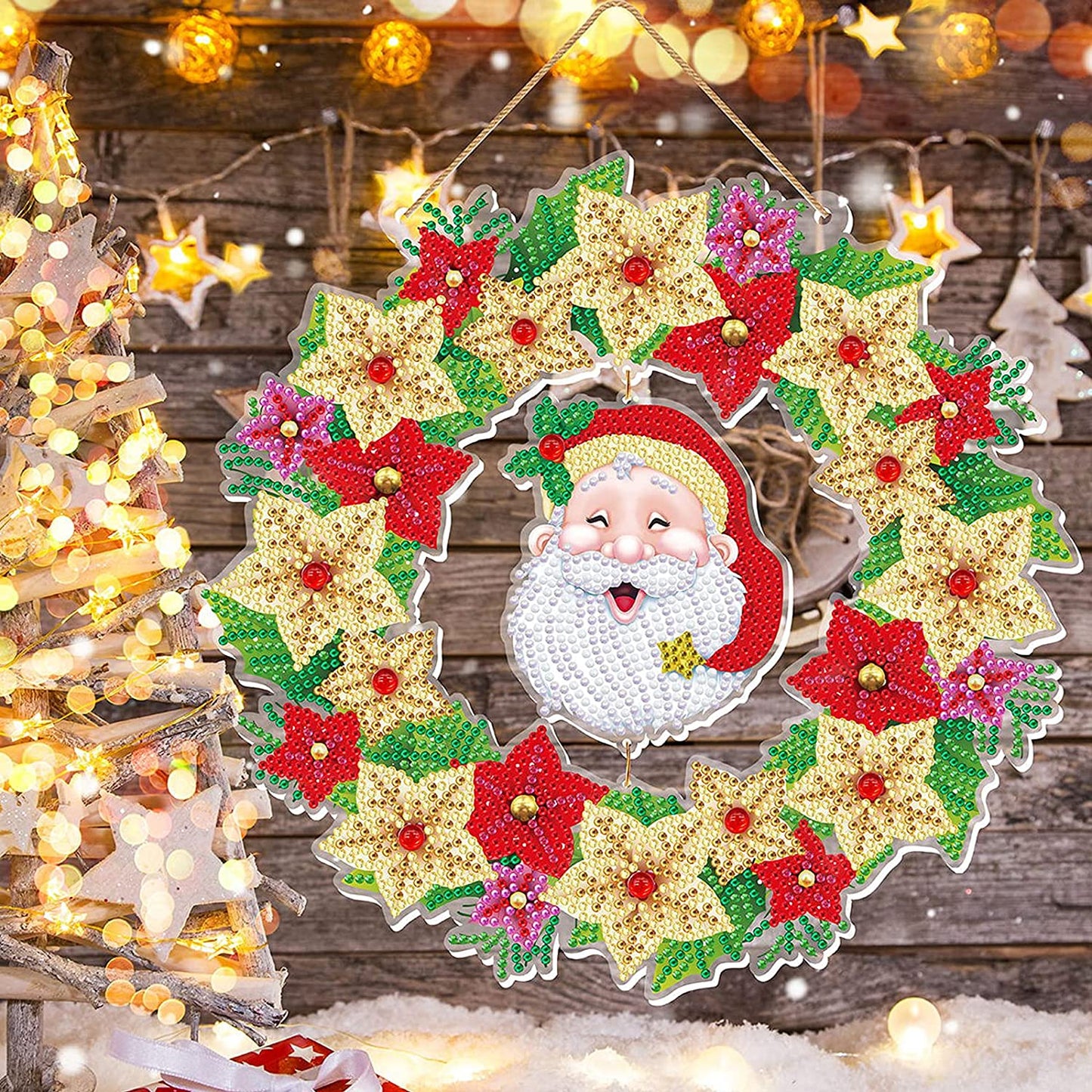 Glow Christmas DIY Diamond Painting-Santa Claus Head