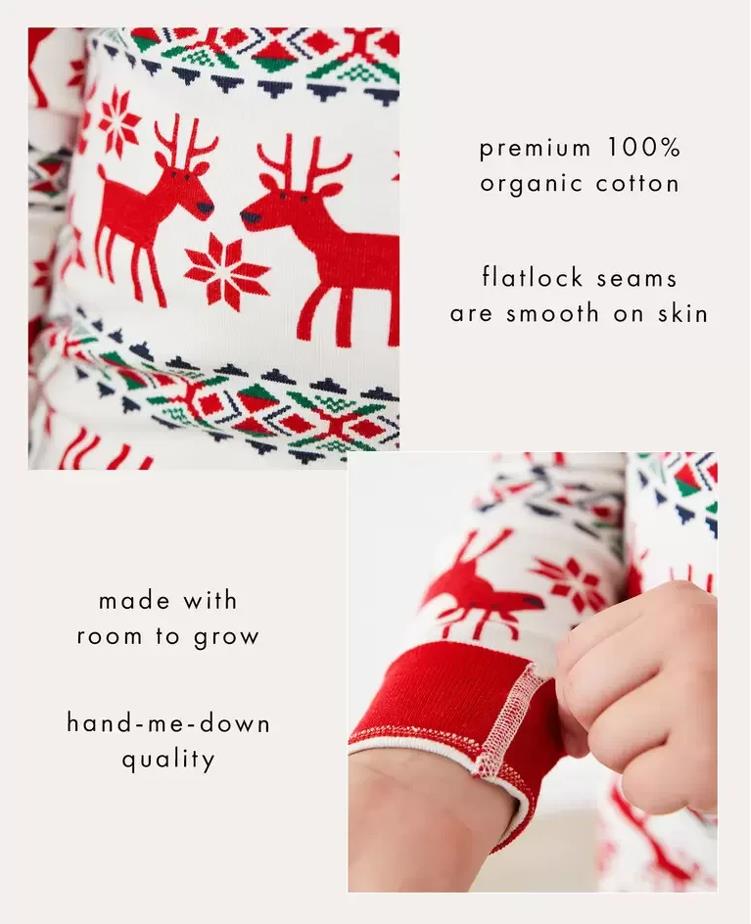 Christmas Reindeer and Snowflake Patterned Family Matching Pajamas Set 