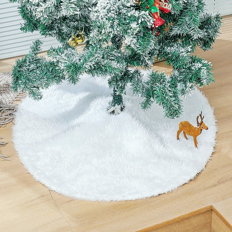 Long Hair White Christmas Tree Skirt