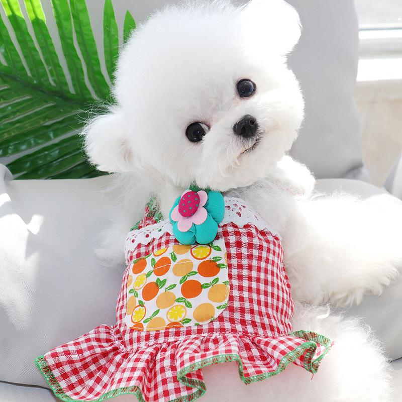 SMALL-DOG PLAID PRINCESS DRESS