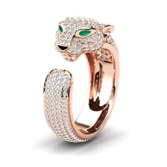 Leopard Head Full Diamond Ring