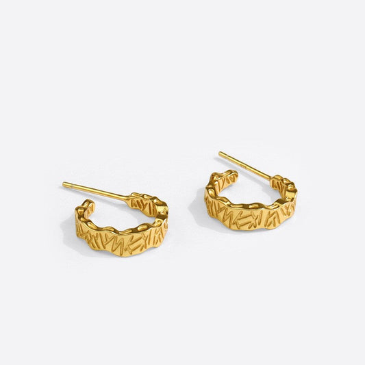 C-shaped Texture Earrings